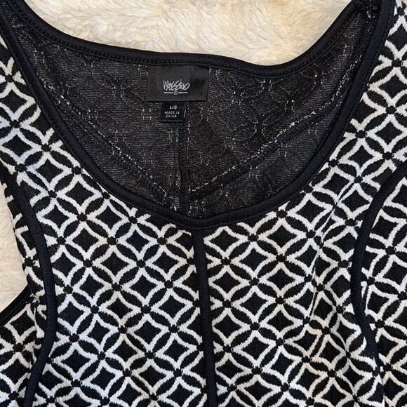 Mossimo Black and White High-Neck A-Line Dress | Sz L - Picture 3 of 5